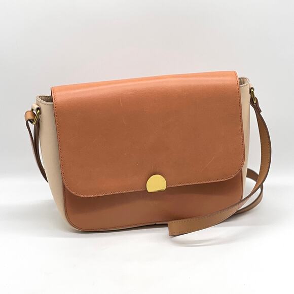 MADEWELL The Abroad Shoulder Bag Colorblock Edition Tan Leather Medium Large - Picture 5 of 16